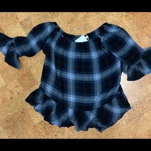 New with tags, flannel top